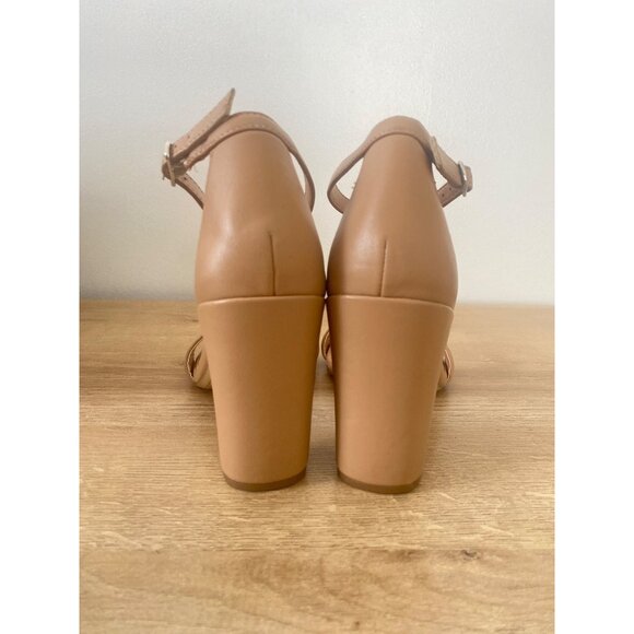 Ankle Strap Block Heel Sandals In Nude Tan By A New Day Size 6.5 - Picture 3 of 7